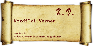 Kozári Verner névjegykártya